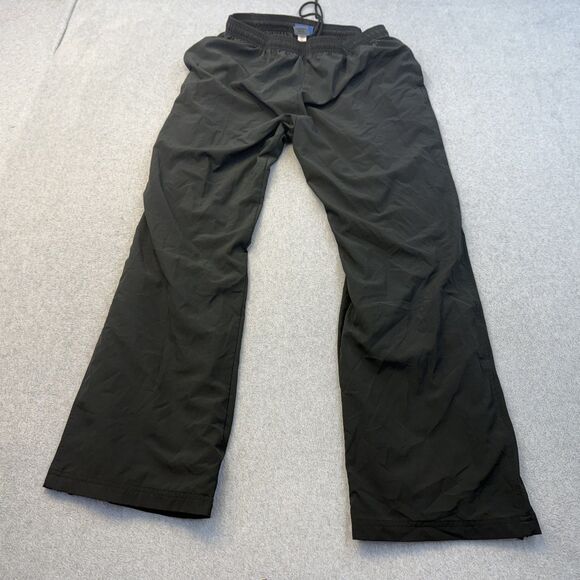 Reebok Pants Mens XL Black Grey Track Pants Zip Ankle Comfort Waist Lounge Run - Picture 1 of 11